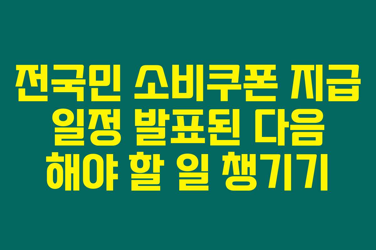 전국민 소비쿠폰 지급 일정 발표된 다음 해야 할 일 챙기기