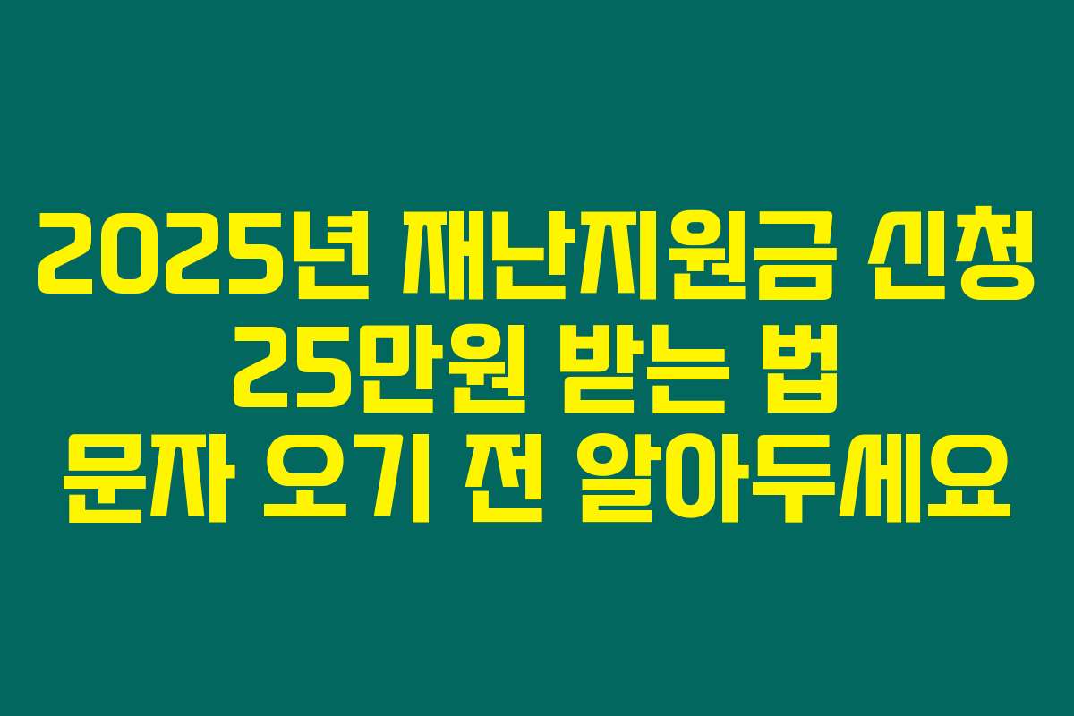 2025년 재난지원금 신청 25만원 받는 법 문자 오기 전 알아두세요