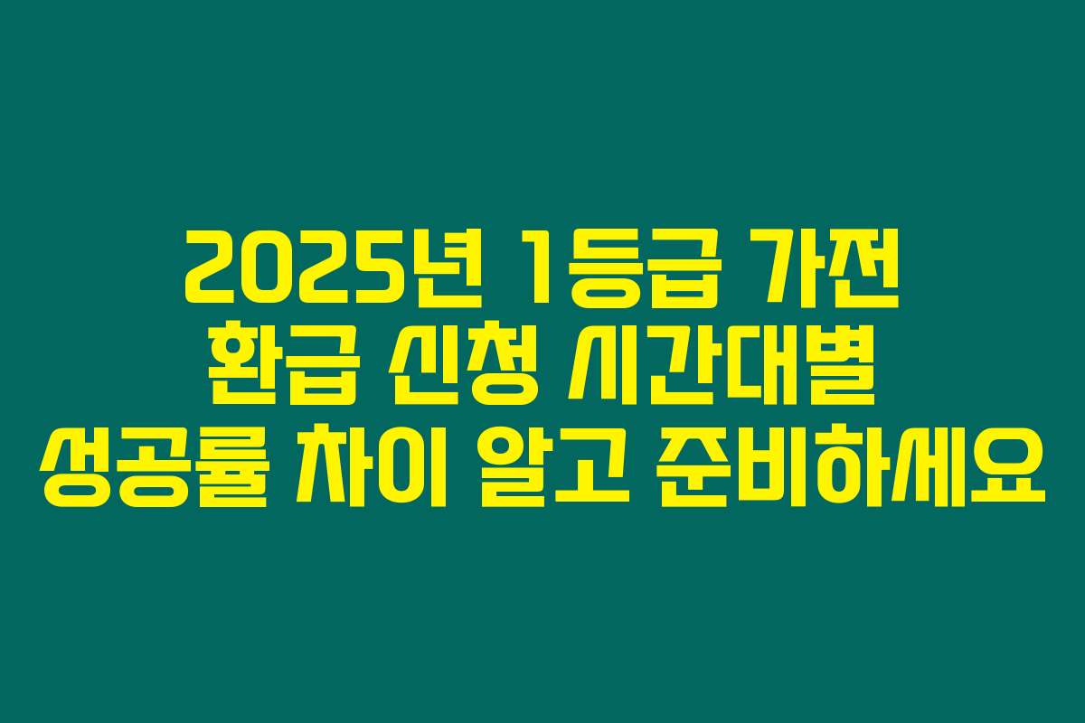 2025년 1등급 가전 환급 신청 시간대별 성공률 차이 알고 준비하세요