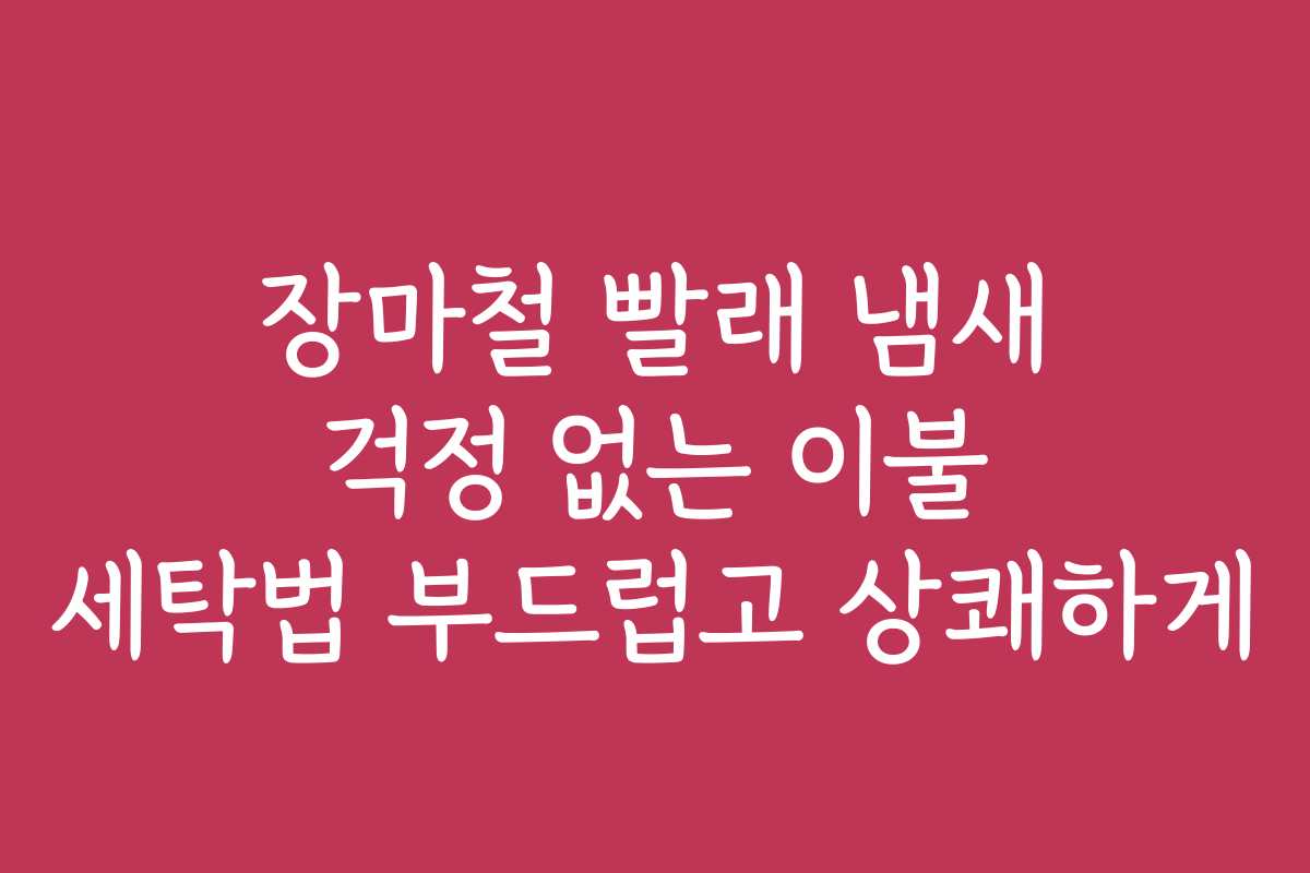 장마철 빨래 냄새 걱정 없는 이불 세탁법 부드럽고 상쾌하게