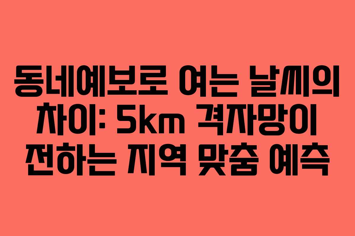 동네예보로 여는 날씨의 차이: 5km 격자망이 전하는 지역 맞춤 예측