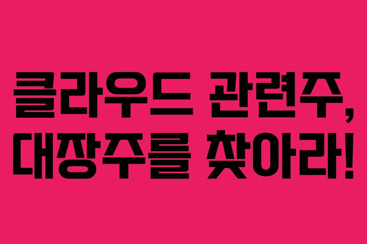 클라우드 관련주, 대장주를 찾아라!