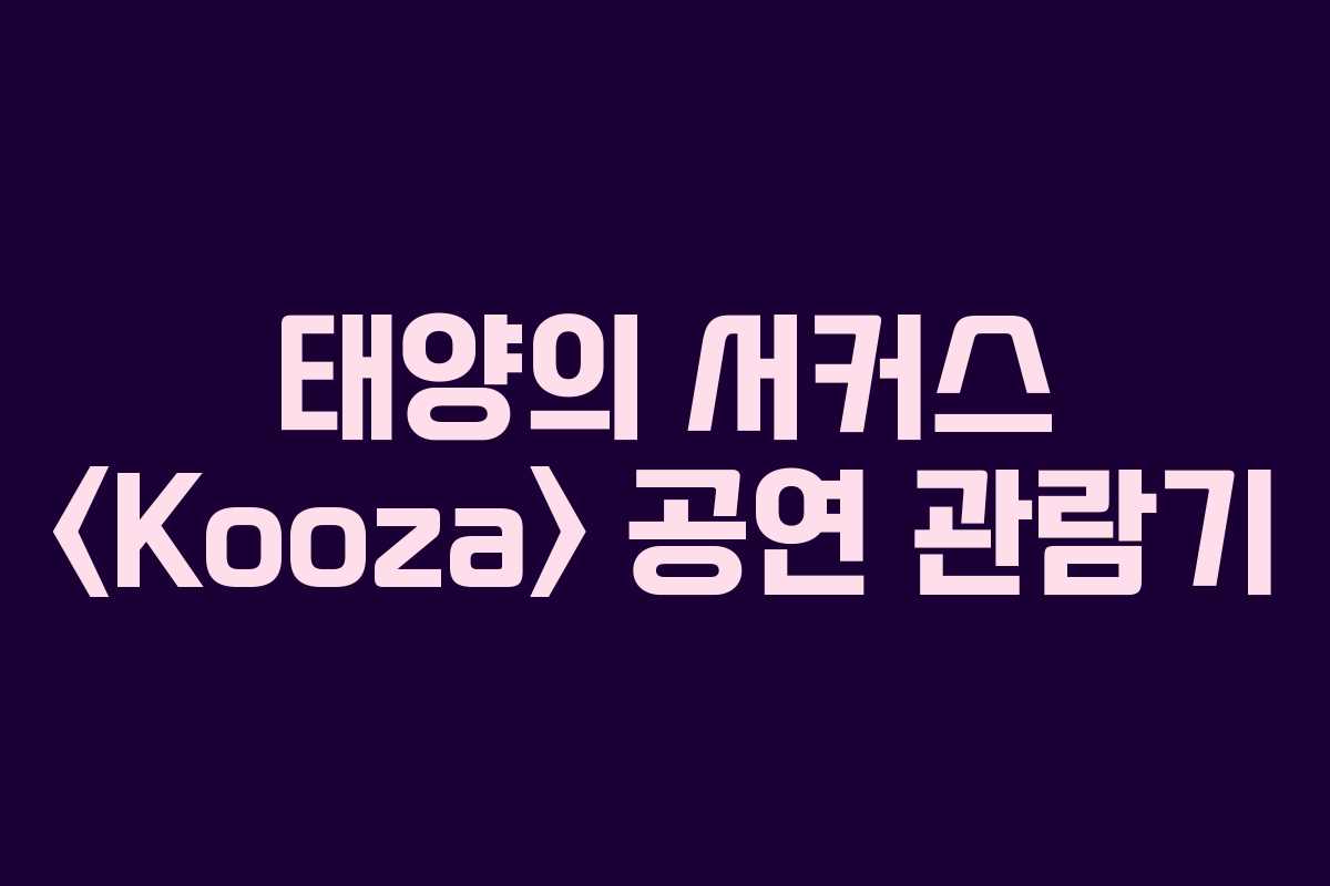 태양의 서커스  공연 관람기 태양의 서커스  공연 관람기