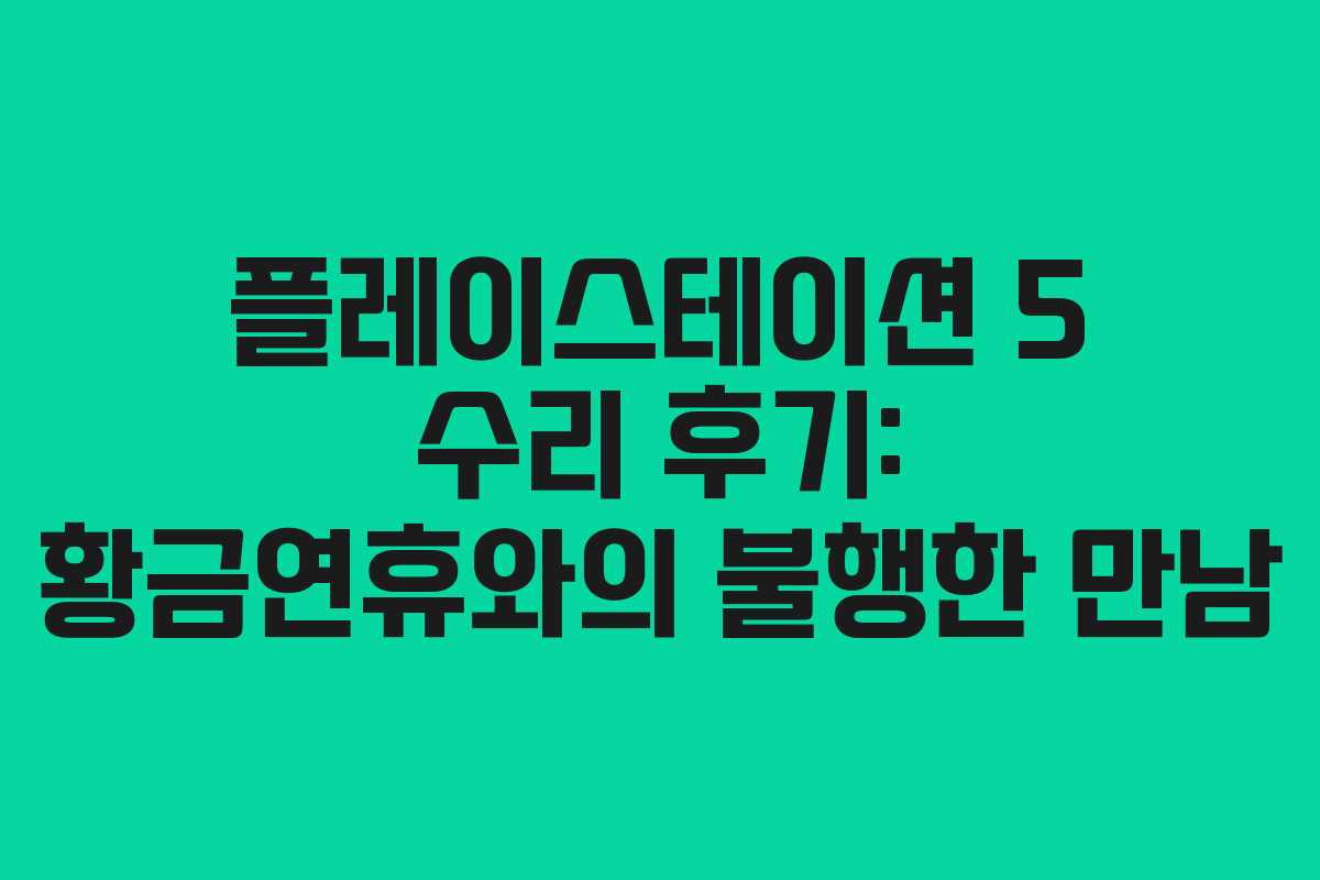 플레이스테이션 5 수리 후기: 황금연휴와의 불행한 만남