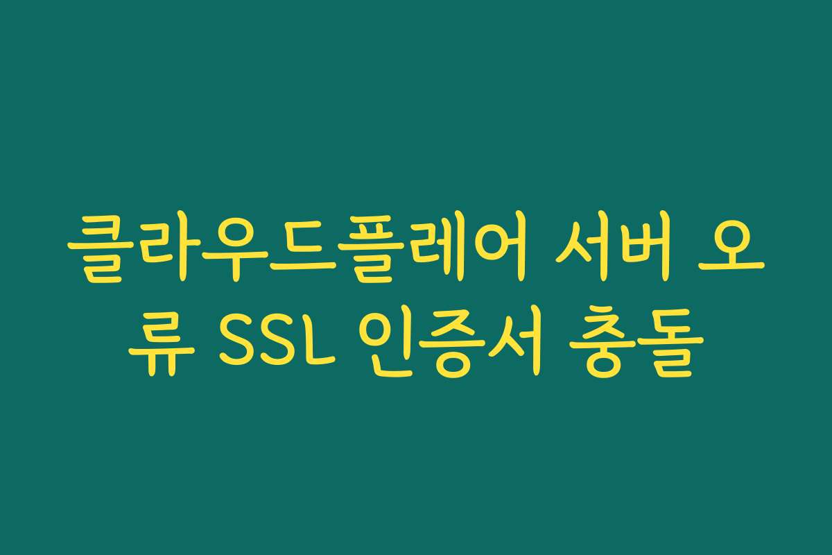 클라우드플레어 서버 오류 SSL 인증서 충돌