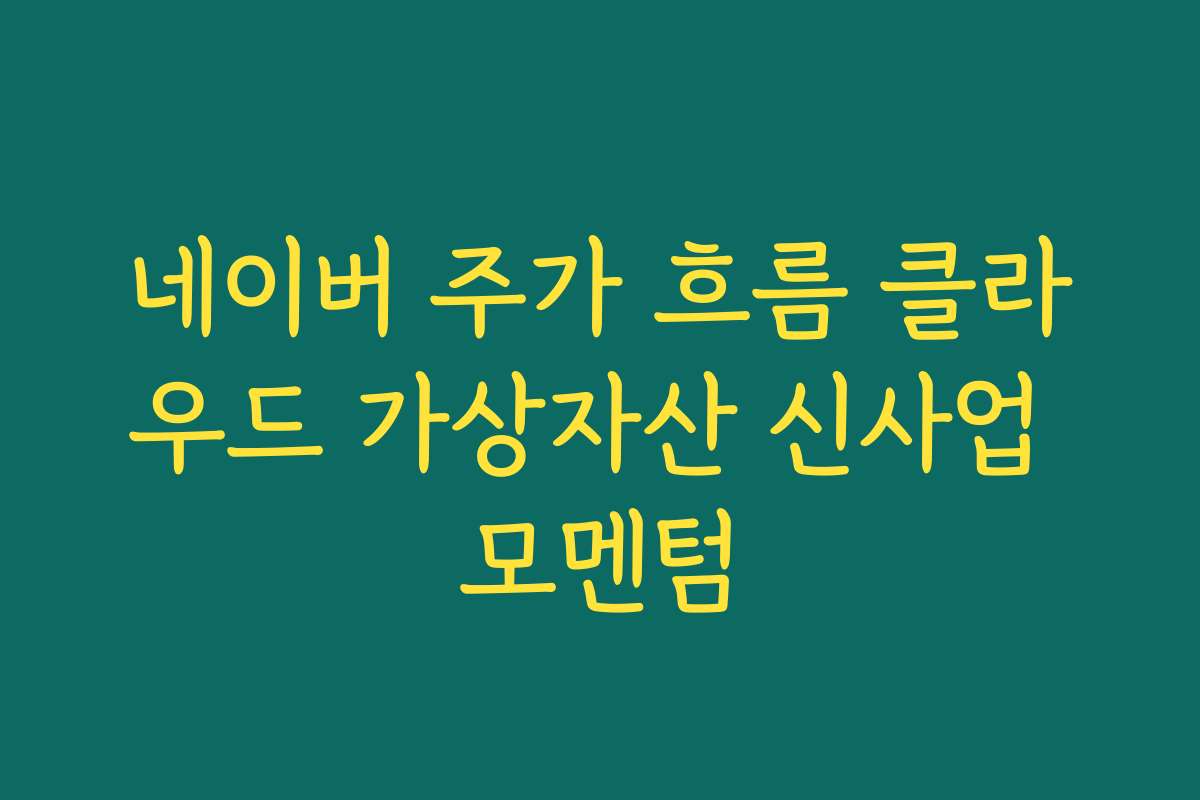 네이버 주가 흐름 클라우드 가상자산 신사업 모멘텀