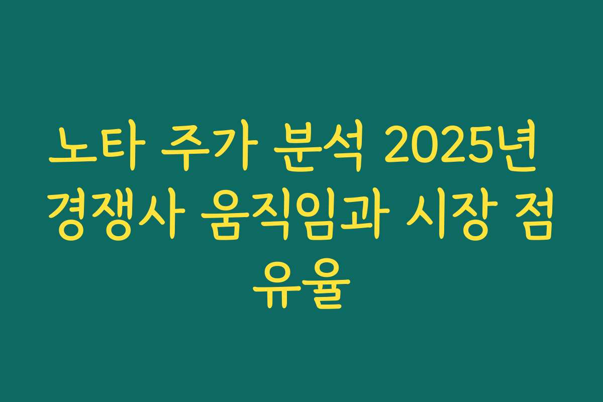 노타 주가 분석 2025년 경쟁사 움직임과 시장 점유율