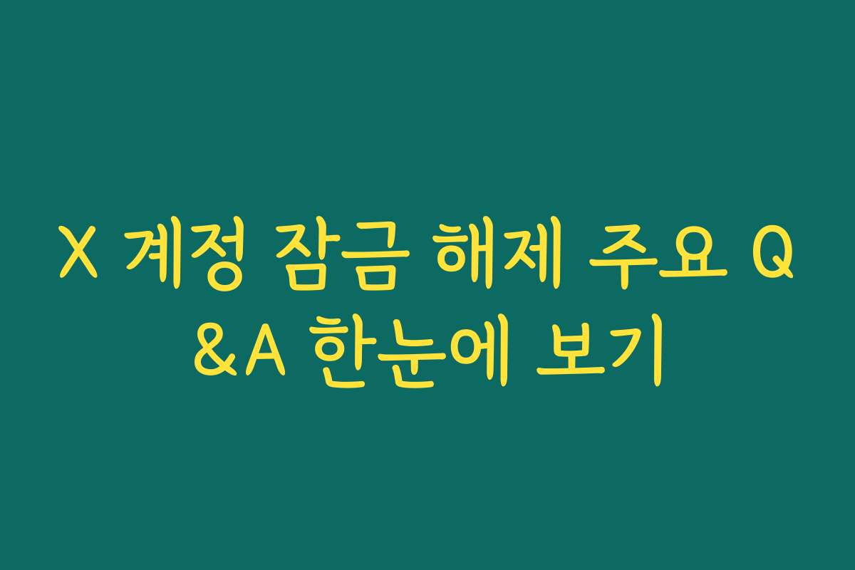 X 계정 잠금 해제 주요 Q&A 한눈에 보기