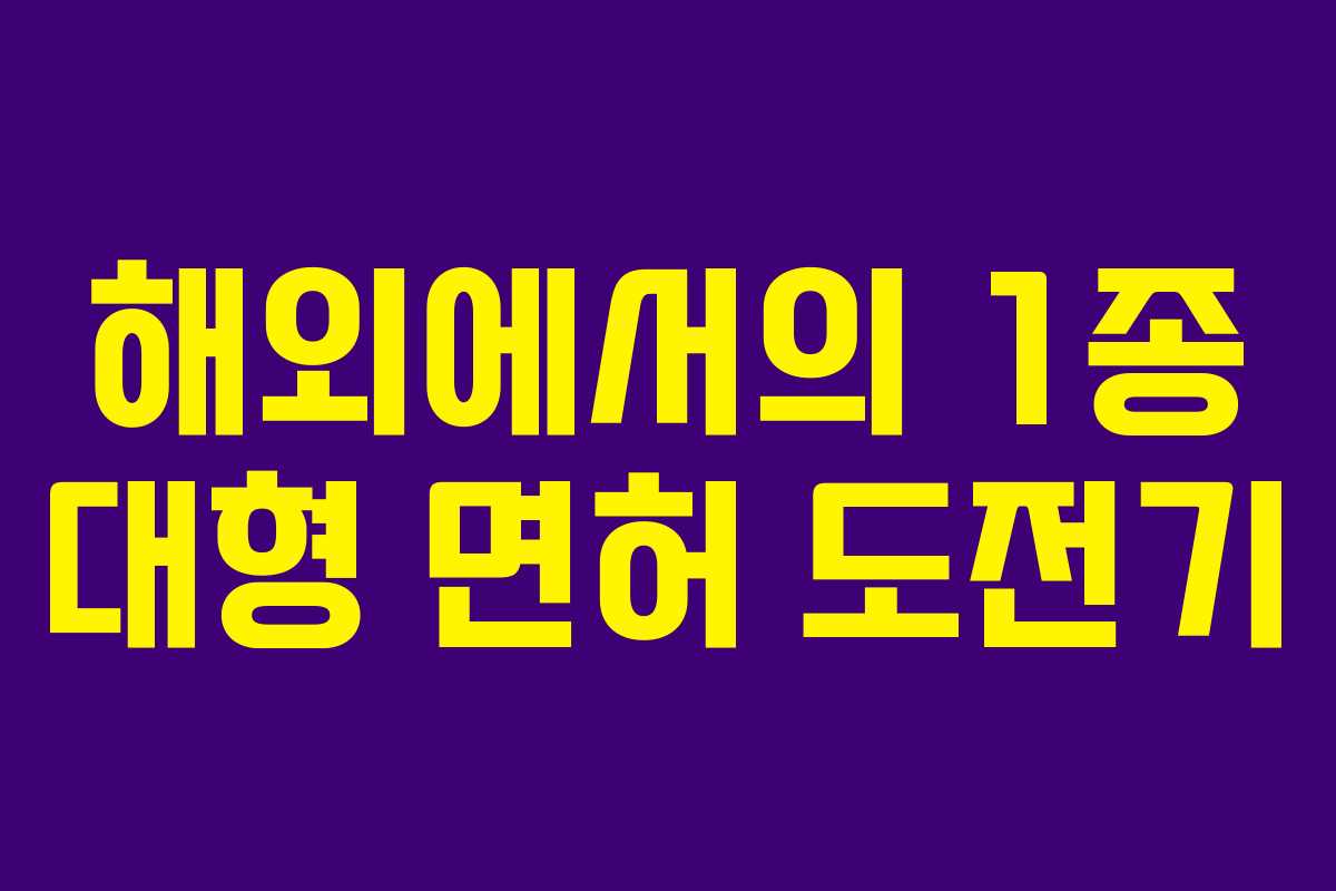 해외에서의 1종 대형 면허 도전기