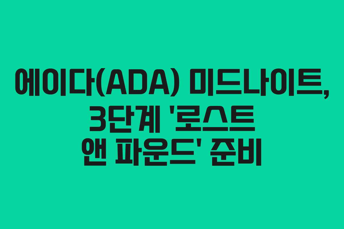 에이다(ADA) 미드나이트, 3단계 ‘로스트 앤 파운드’ 준비