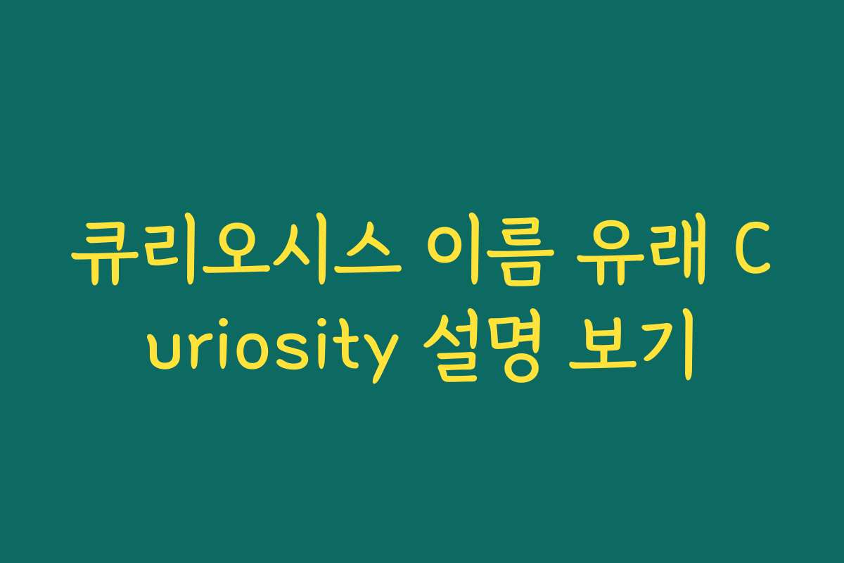 큐리오시스 이름 유래 Curiosity 설명 보기