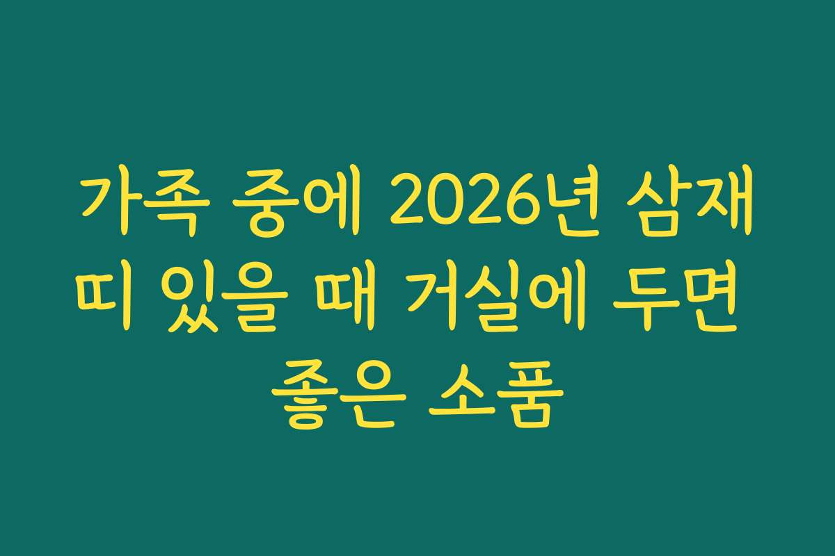 가족 중에 2026년 삼재띠 있을 때 거실에 두면 좋은 소품
