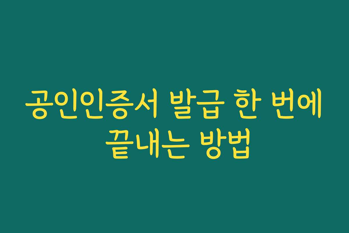 공인인증서 발급 한 번에 끝내는 방법