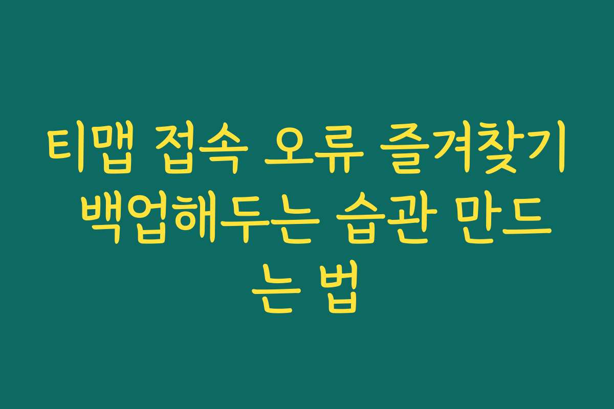 티맵 접속 오류 즐겨찾기 백업해두는 습관 만드는 법