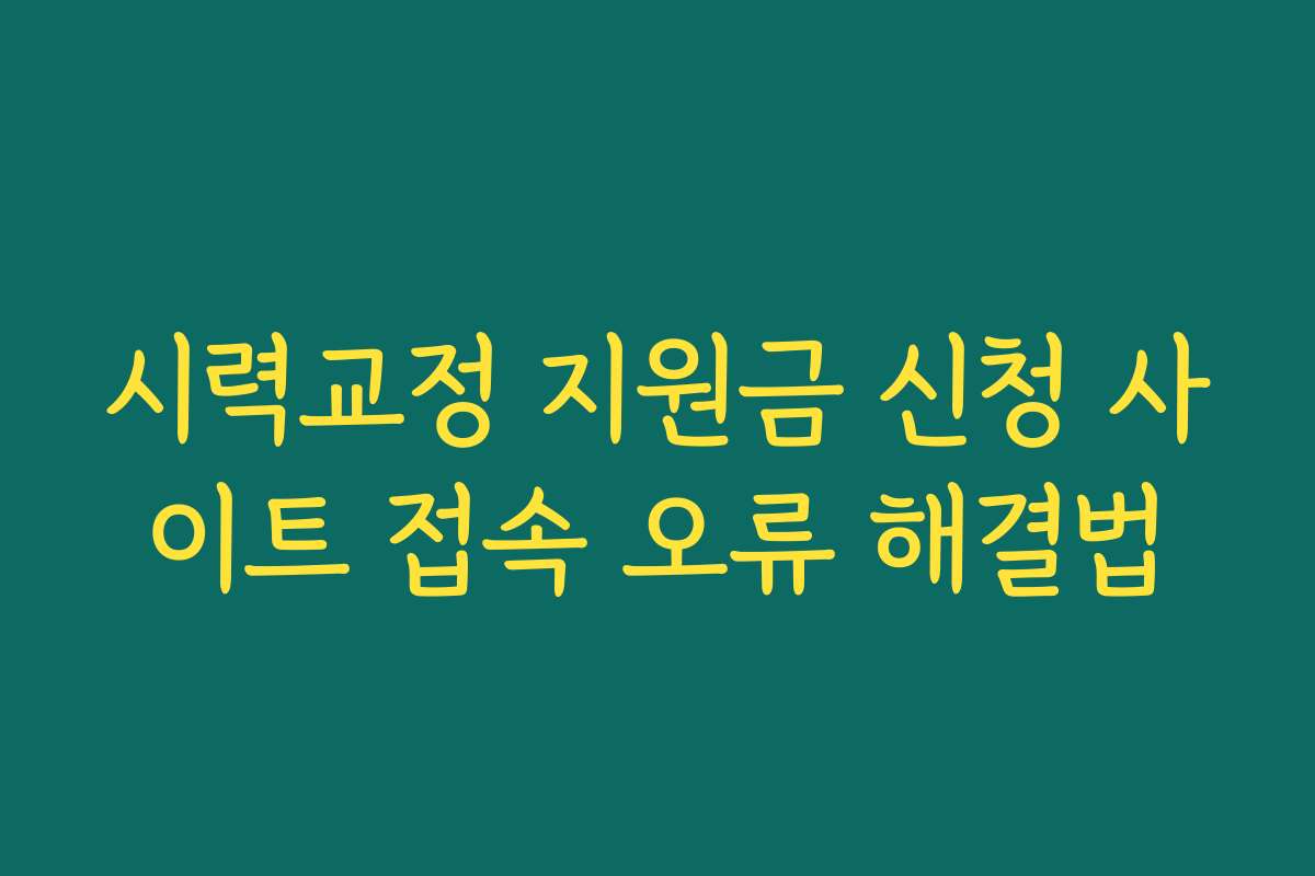 시력교정 지원금 신청 사이트 접속 오류 해결법