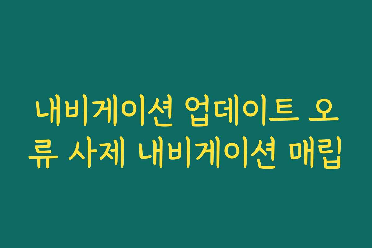 내비게이션 업데이트 오류 사제 내비게이션 매립