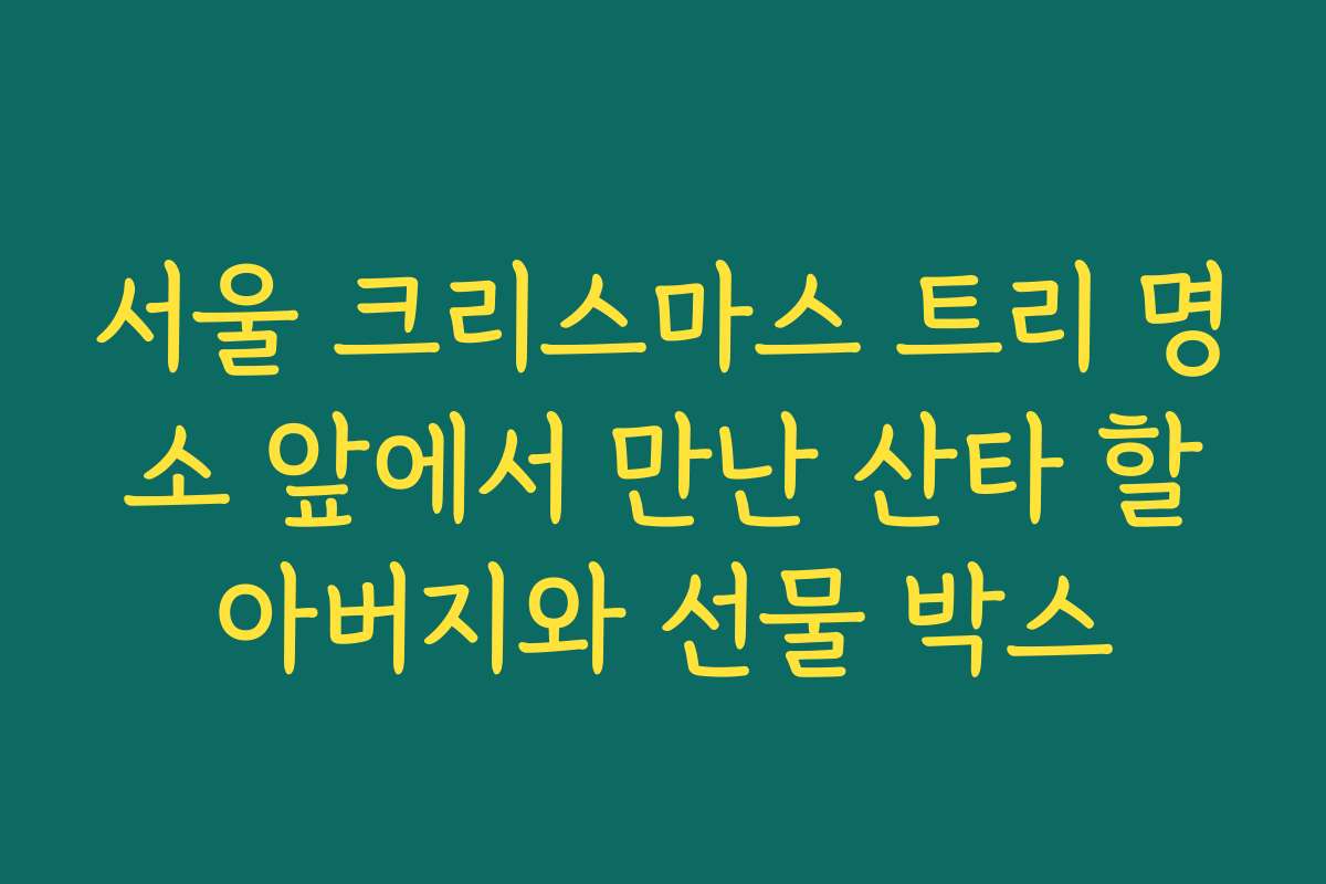 서울 크리스마스 트리 명소 앞에서 만난 산타 할아버지와 선물 박스