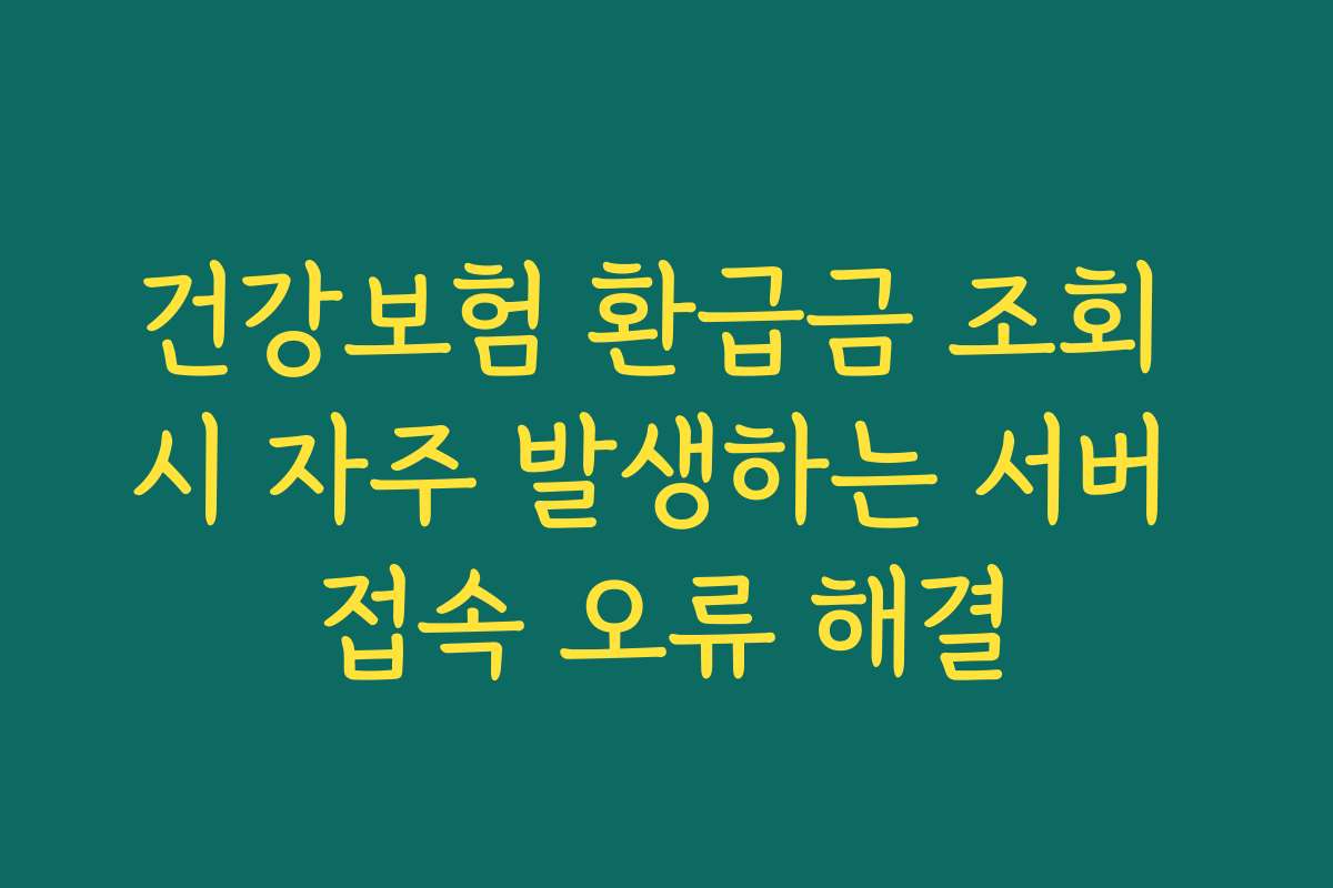 건강보험 환급금 조회 시 자주 발생하는 서버 접속 오류 해결