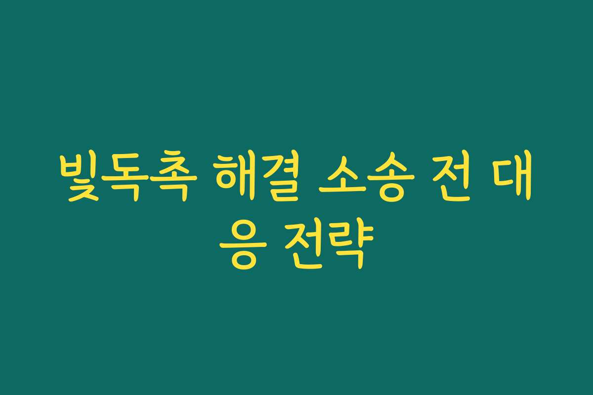 빛독촉 해결 소송 전 대응 전략