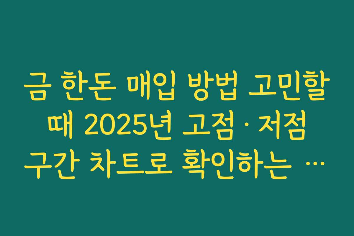 금 한돈 매입 방법 고민할 때 2025년 고점·저점 구간 차트로 확인하는 요령