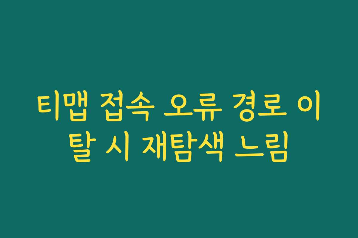 티맵 접속 오류 경로 이탈 시 재탐색 느림