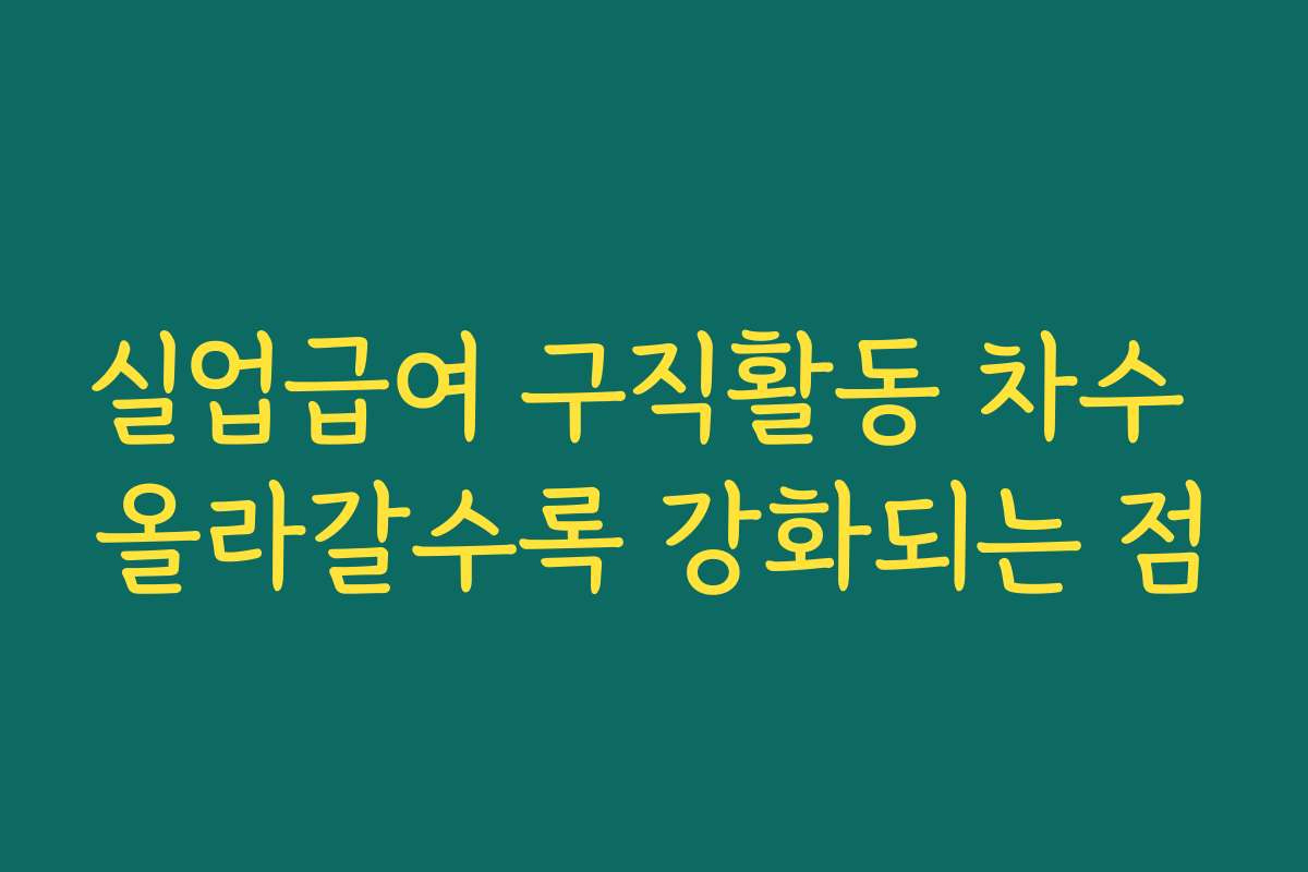 실업급여 구직활동 차수 올라갈수록 강화되는 점