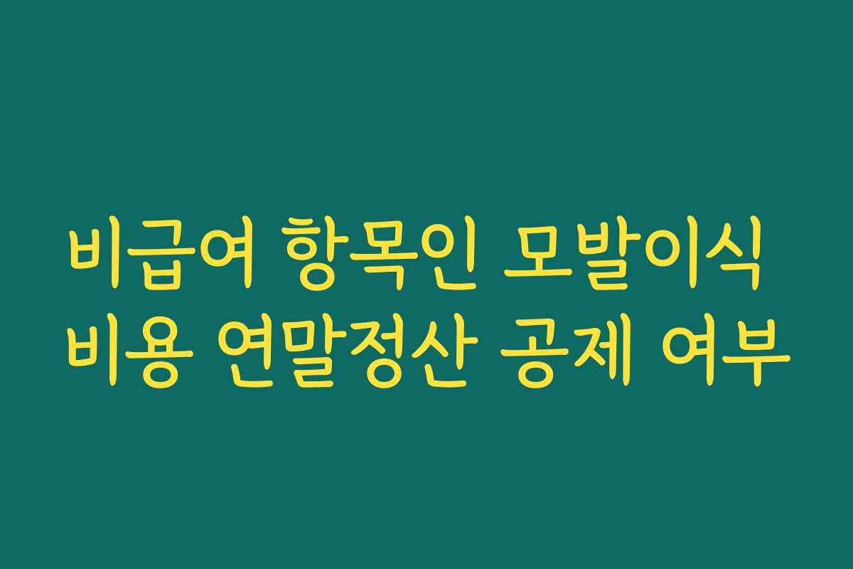 비급여 항목인 모발이식 비용 연말정산 공제 여부