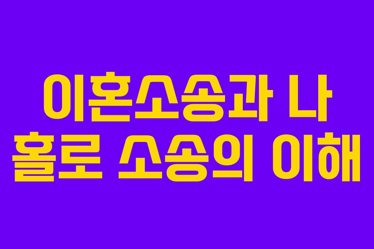 이혼소송과 나 홀로 소송의 이해