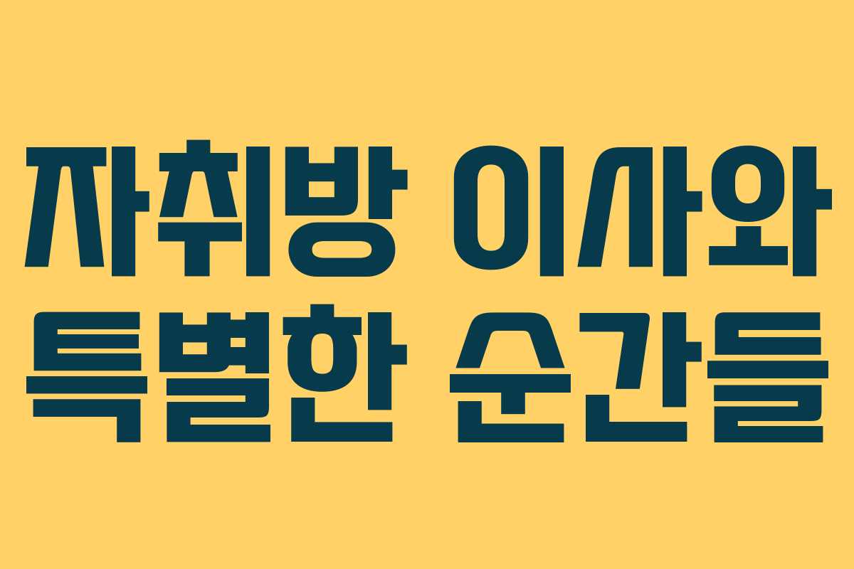 자취방 이사와 특별한 순간들