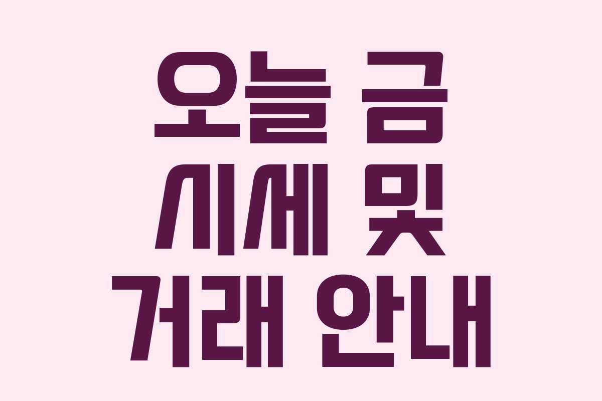 오늘 금 시세 및 거래 안내