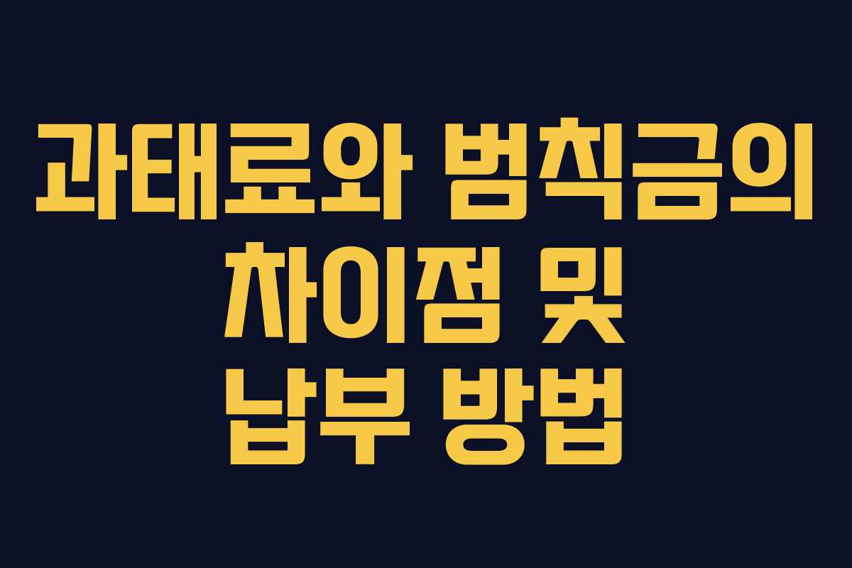 과태료와 범칙금의 차이점 및 납부 방법