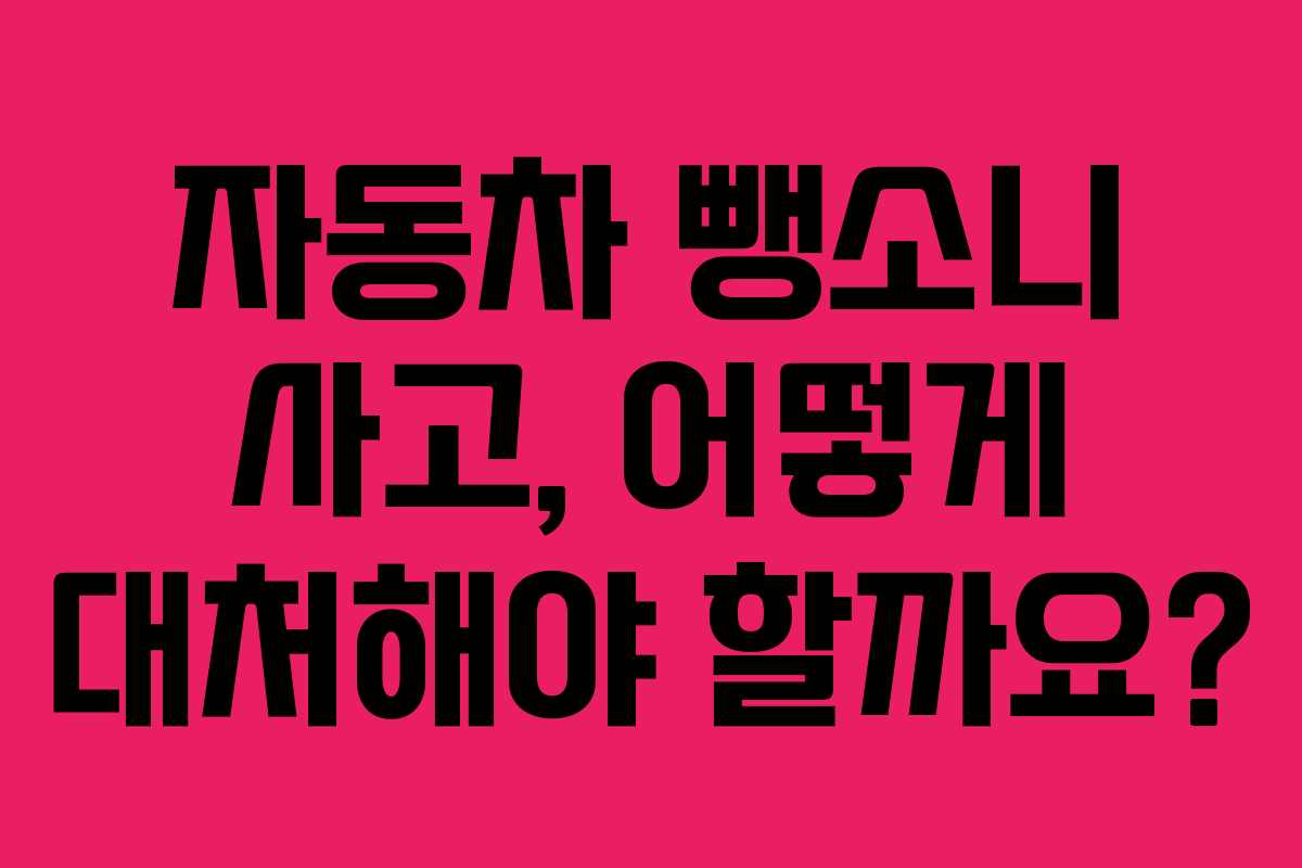 자동차 뺑소니 사고, 어떻게 대처해야 할까요?