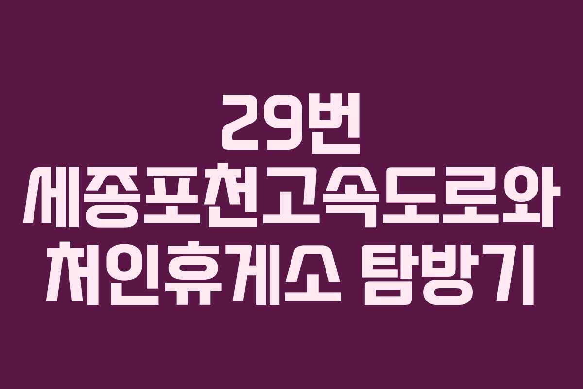 29번 세종포천고속도로와 처인휴게소 탐방기