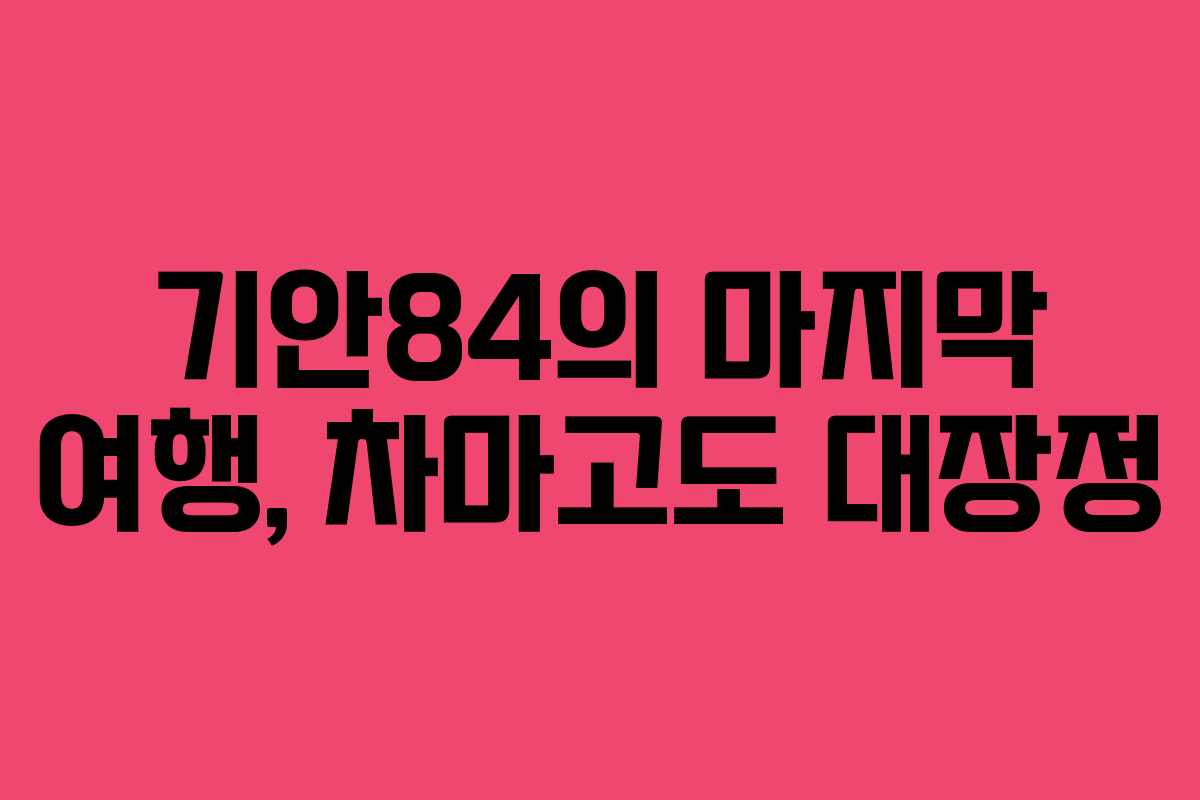 기안84의 마지막 여행, 차마고도 대장정