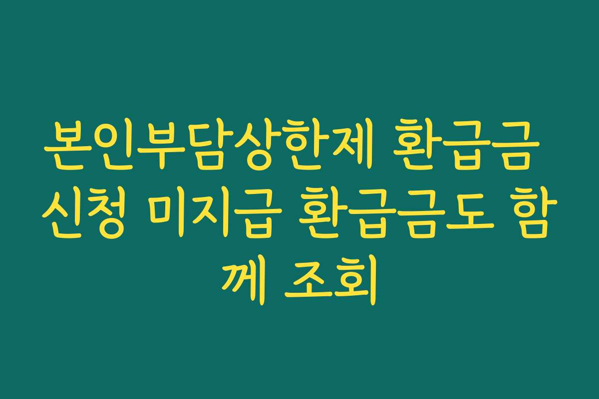 본인부담상한제 환급금 신청 미지급 환급금도 함께 조회