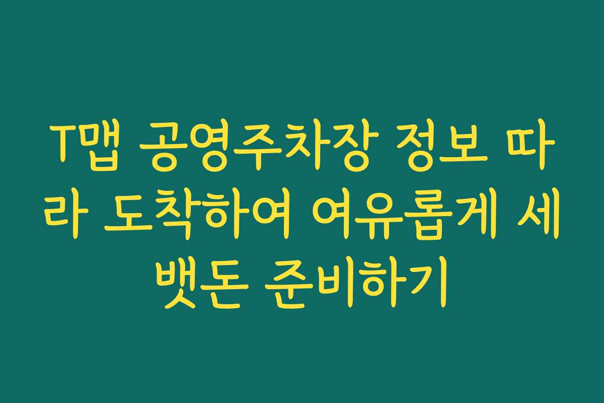 T맵 공영주차장 정보 따라 도착하여 여유롭게 세뱃돈 준비하기