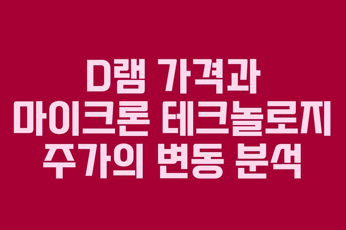 D램 가격과 마이크론 테크놀로지 주가의 변동 분석