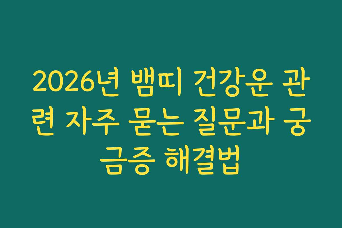 2026년 뱀띠 건강운 관련 자주 묻는 질문과 궁금증 해결법