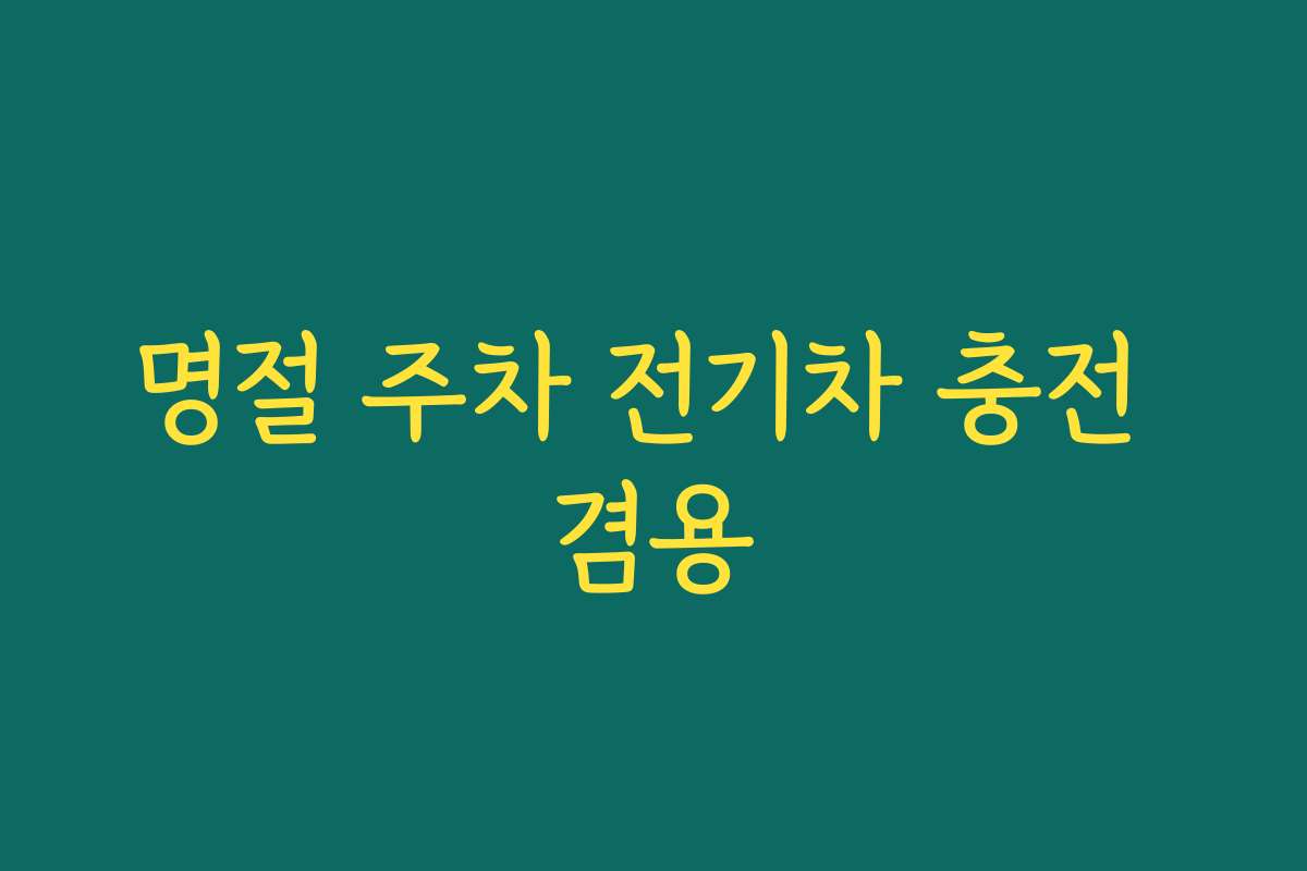 명절 주차 전기차 충전 겸용