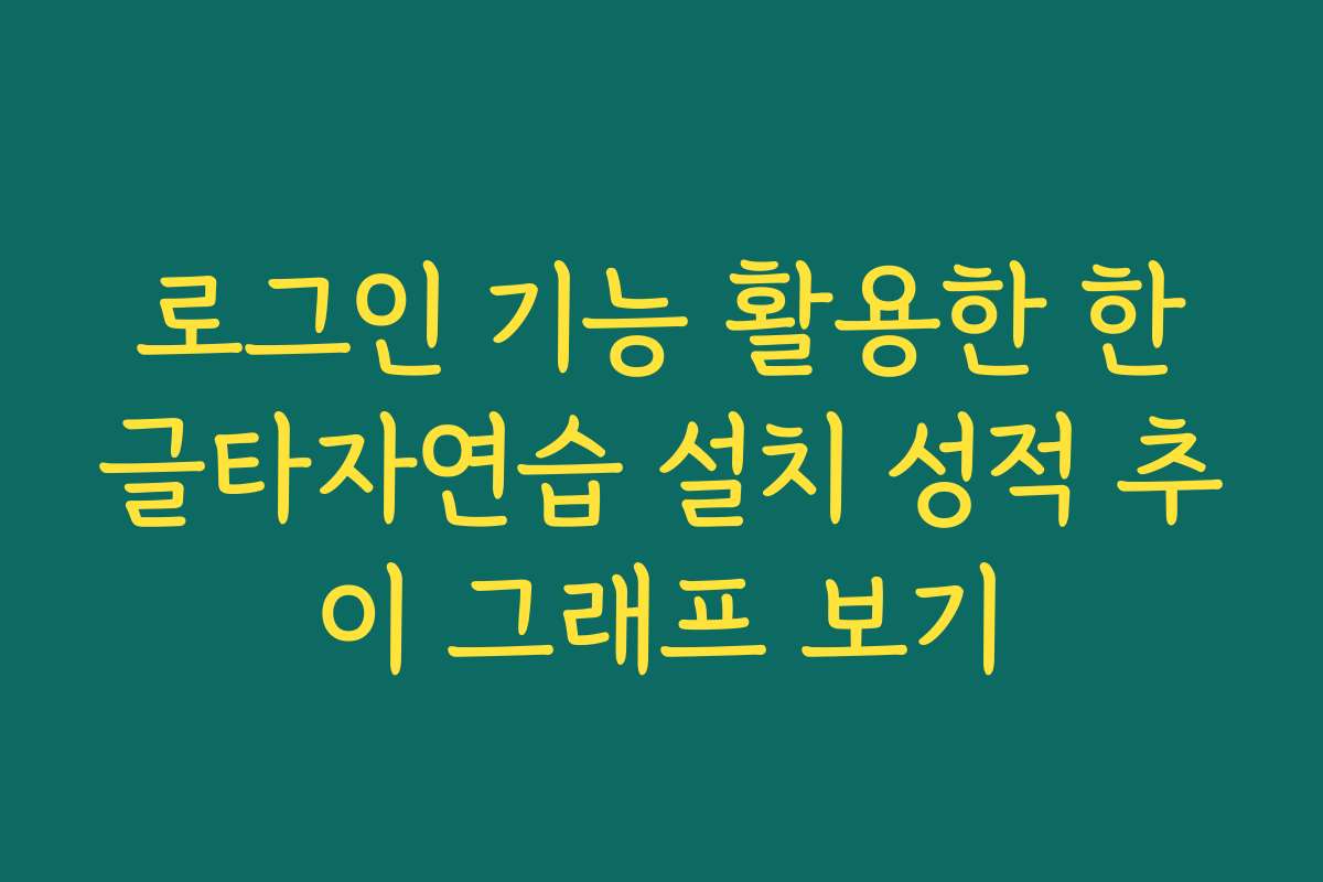 로그인 기능 활용한 한글타자연습 설치 성적 추이 그래프 보기