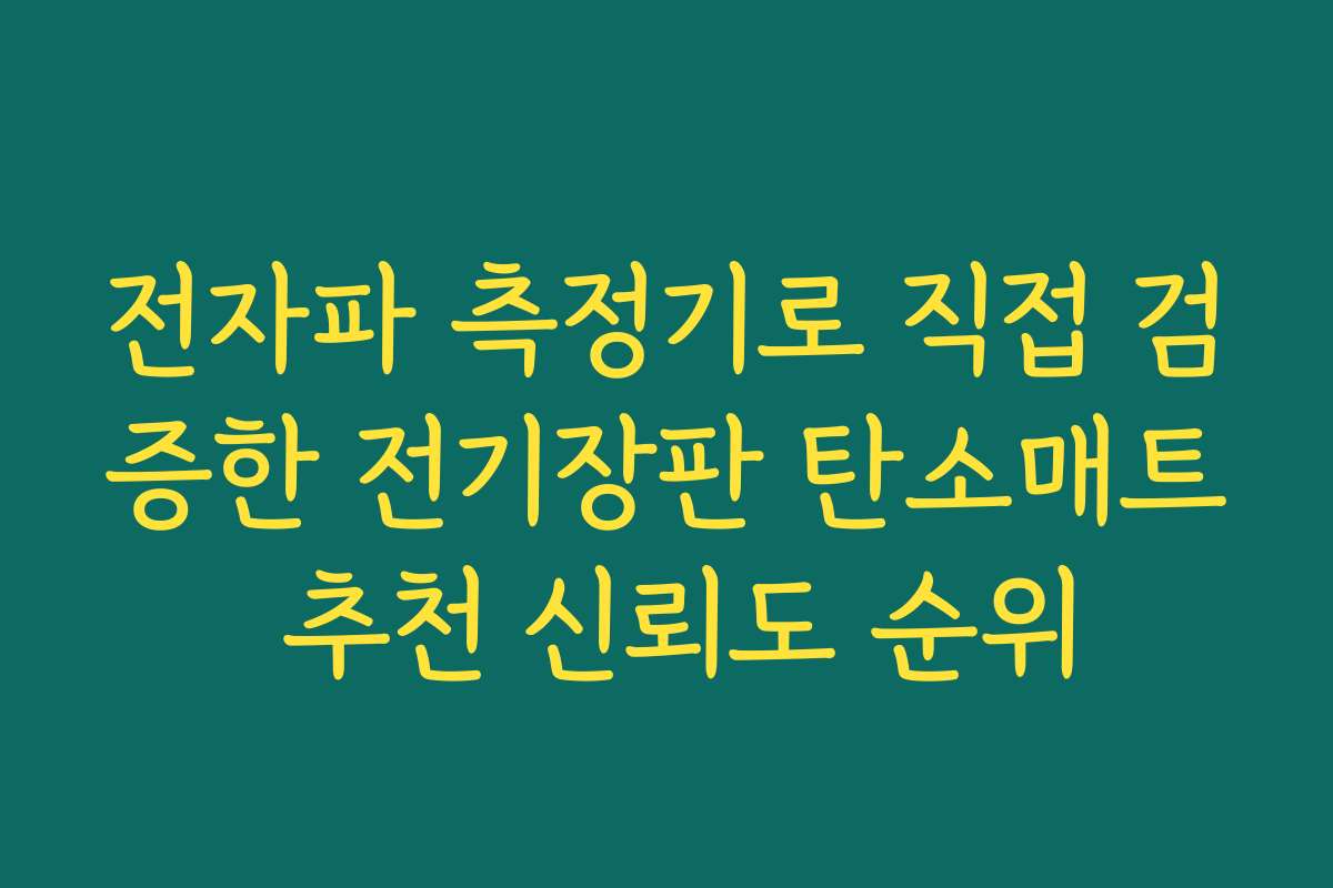 전자파 측정기로 직접 검증한 전기장판 탄소매트 추천 신뢰도 순위