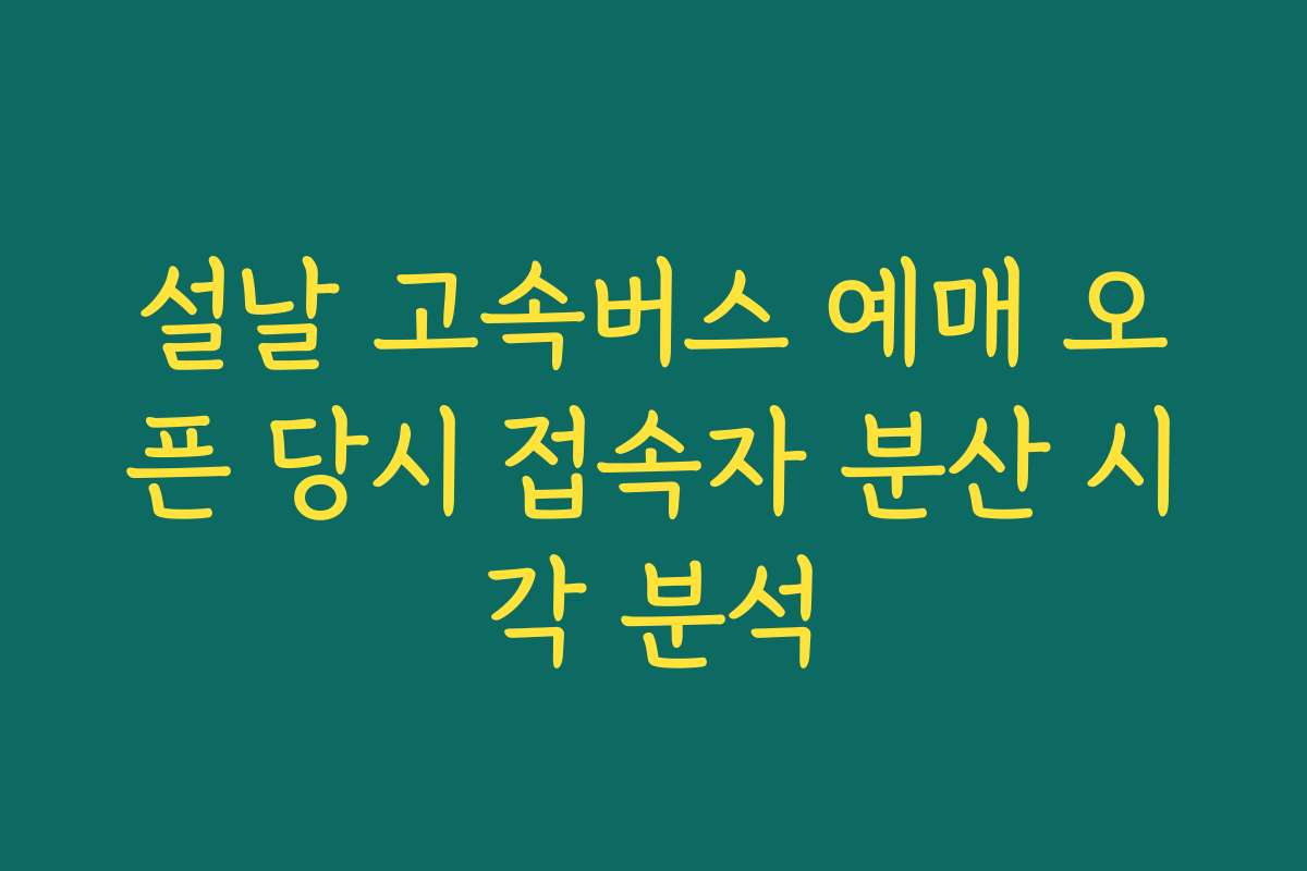 설날 고속버스 예매 오픈 당시 접속자 분산 시각 분석