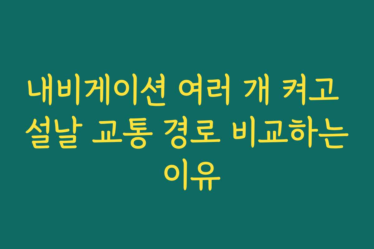 내비게이션 여러 개 켜고 설날 교통 경로 비교하는 이유