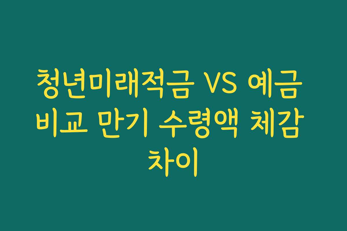 청년미래적금 VS 예금 비교 만기 수령액 체감 차이