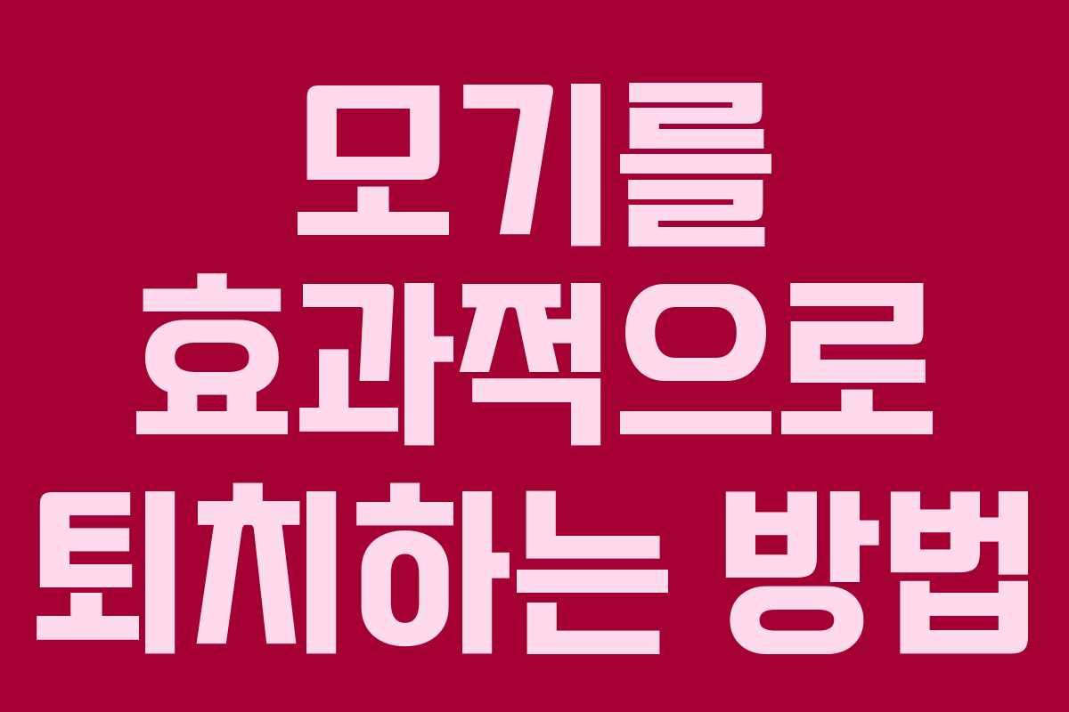 모기를 효과적으로 퇴치하는 방법