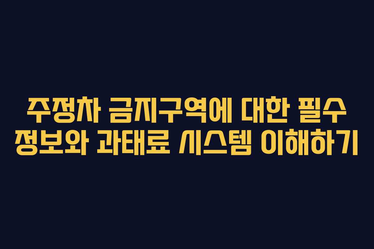 주정차 금지구역에 대한 필수 정보와 과태료 시스템 이해하기