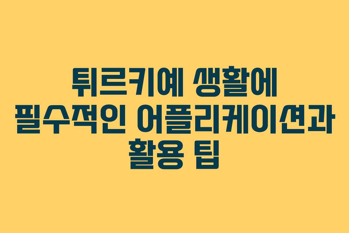 튀르키예 생활에 필수적인 어플리케이션과 활용 팁