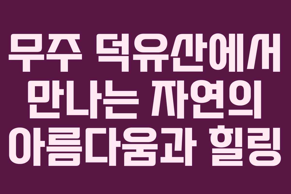 무주 덕유산에서 만나는 자연의 아름다움과 힐링