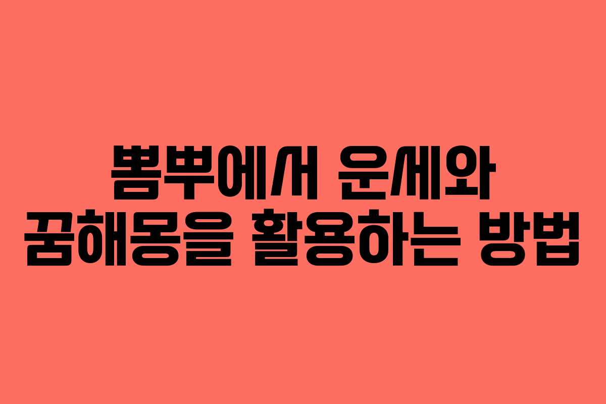 뽐뿌에서 운세와 꿈해몽을 활용하는 방법