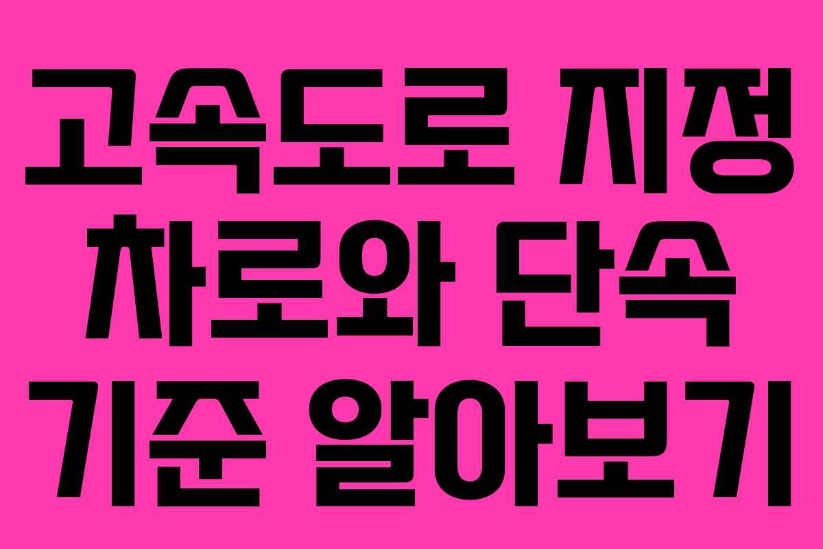 고속도로 지정 차로와 단속 기준 알아보기